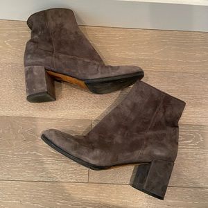 Vince Grey Suede Ankle Boots